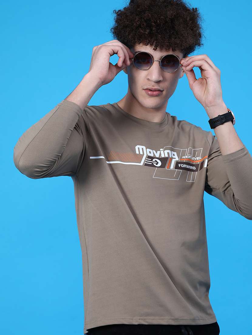 men printed long sleeve regular fit t-shirt