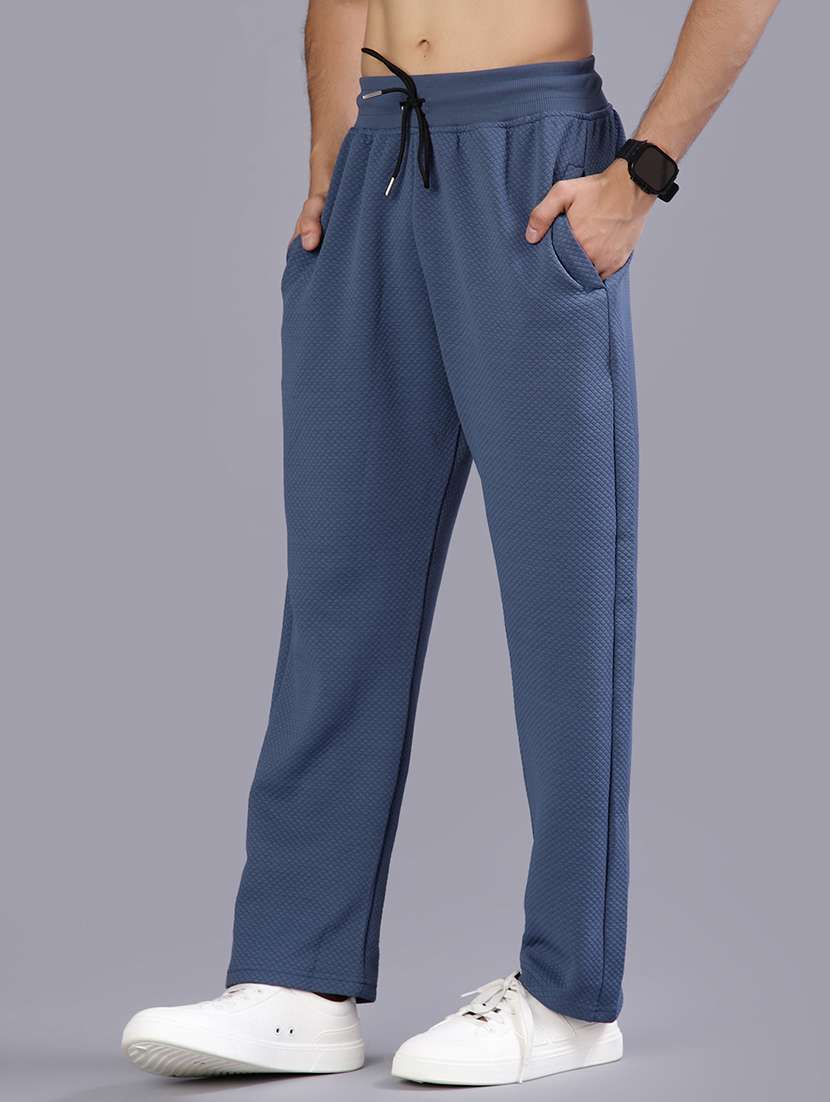 men solid mid rise full length track pant - 21922320 -  Standard Image - 3