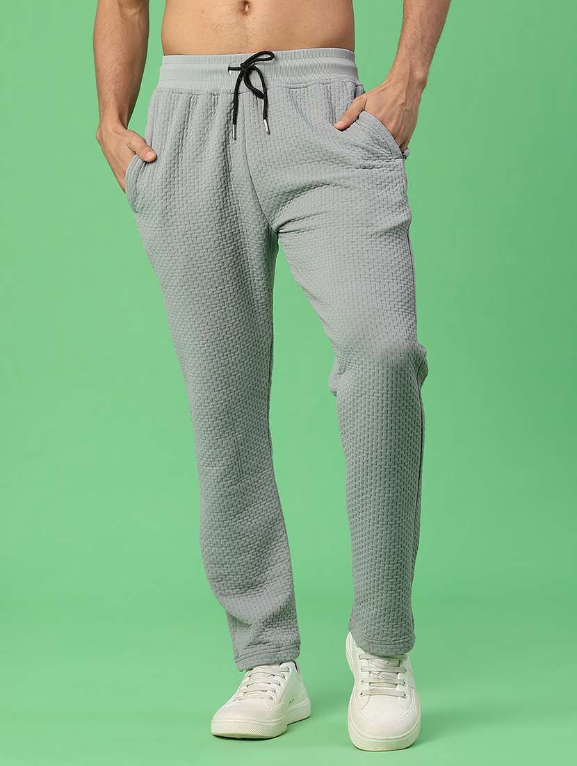 men self design mid rise track pants 