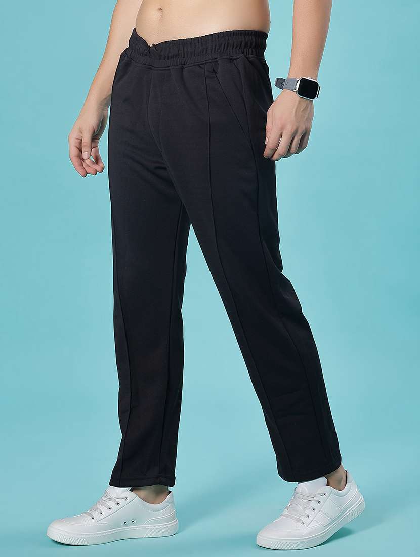 men solid mid rise full length track pant - 21922323 -  Standard Image - 3