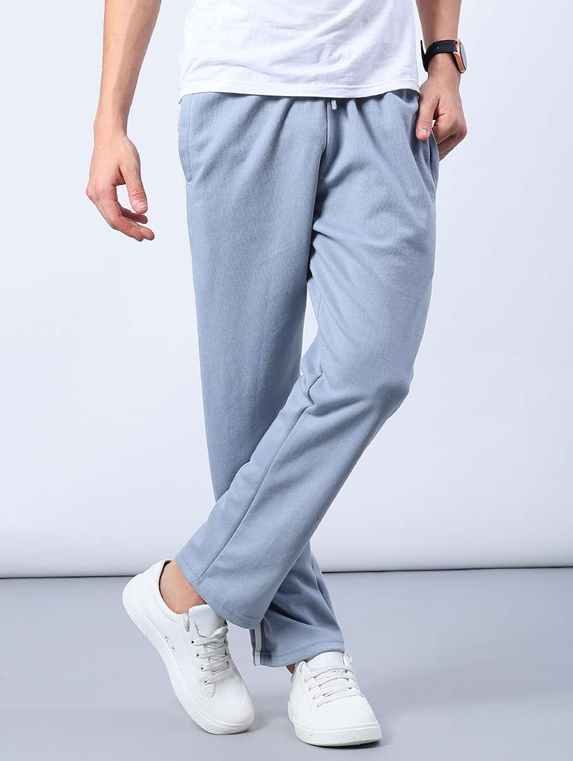 men side taped mid rise full length track pant