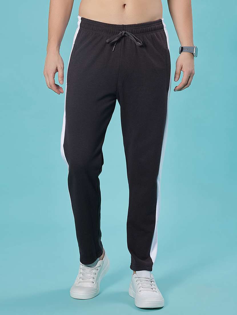 men side taped mid rise full length track pant