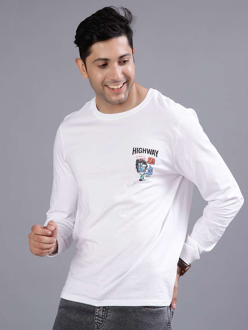 men printed long sleeve regular fit t-shirt