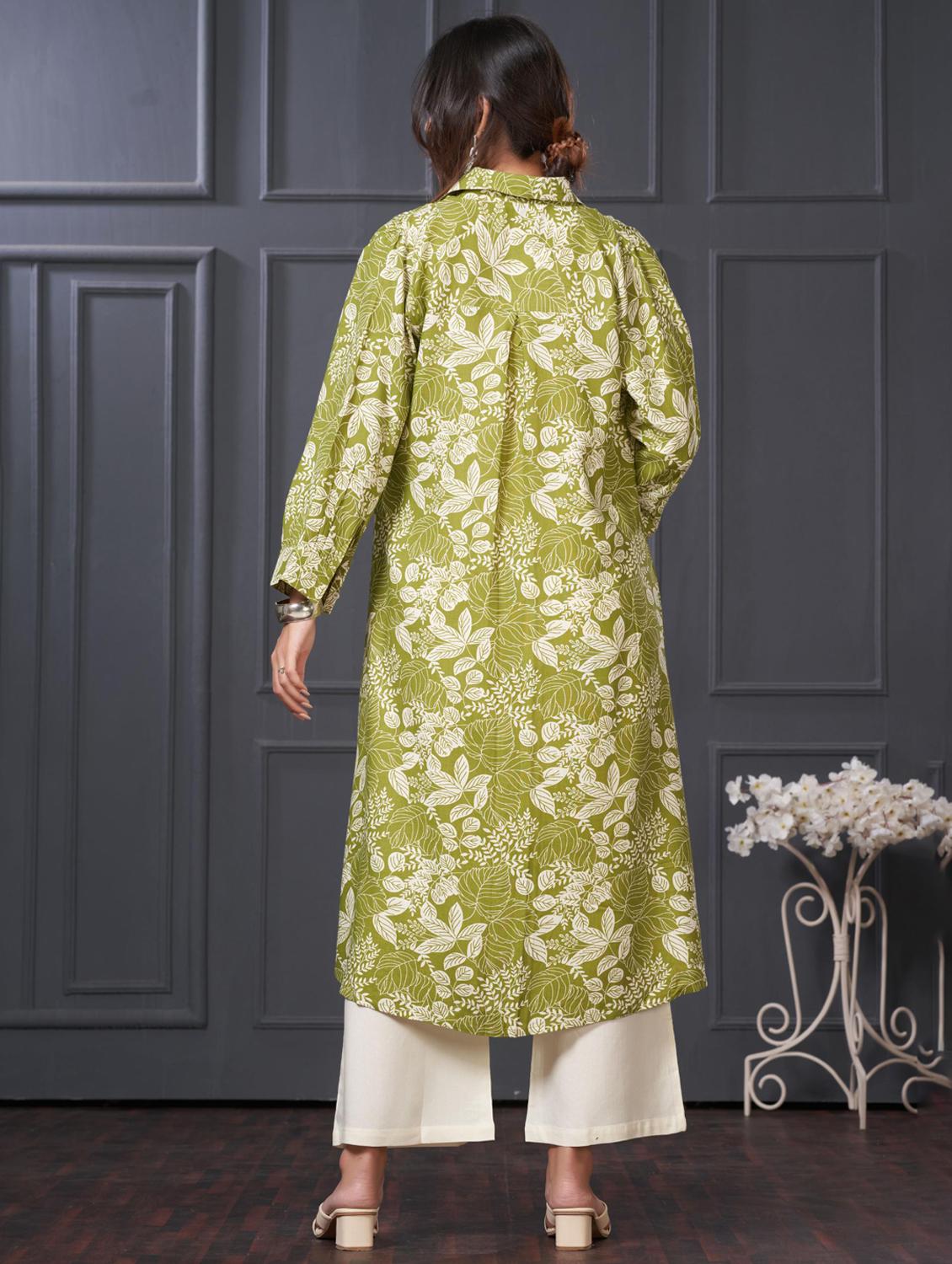 women printed long sleeve kurta palazzo set - 21922359 - Standard Image - 3