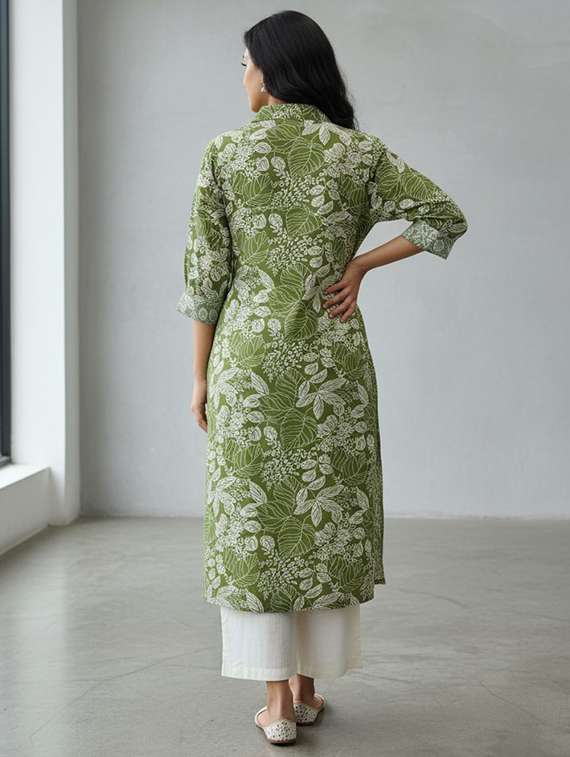 women printed long sleeve kurta palazzo set - 21922359 -  Standard Image - 5