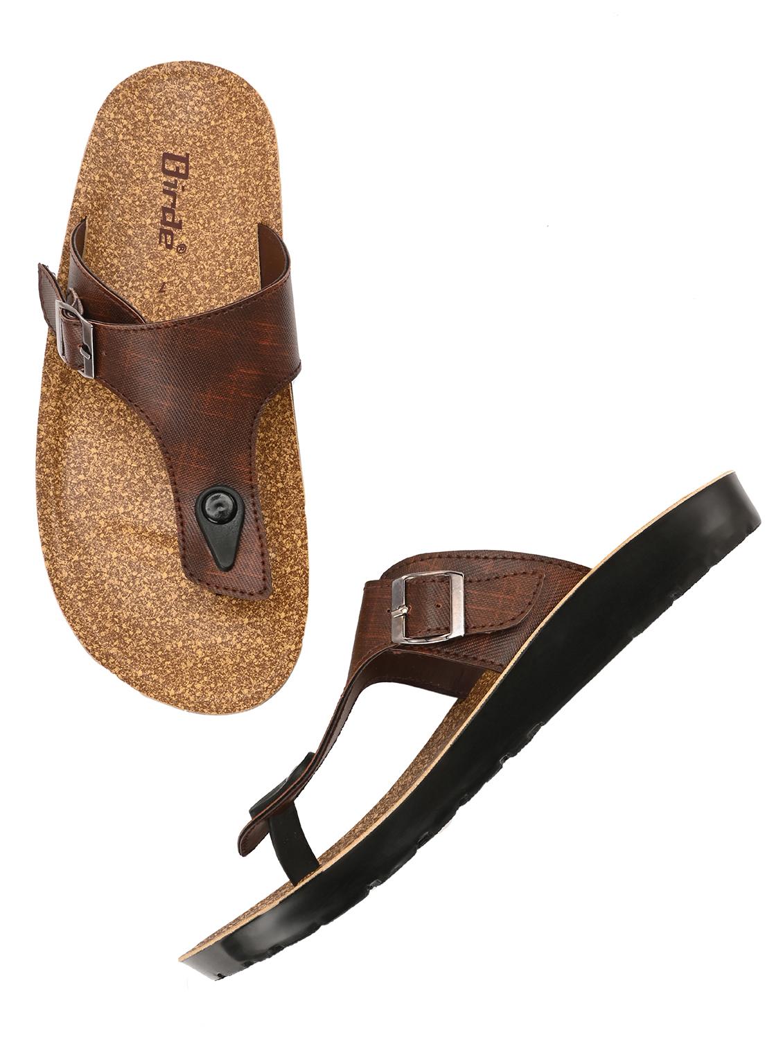 men brown slip on sandal - 21922376 - Standard Image - 3