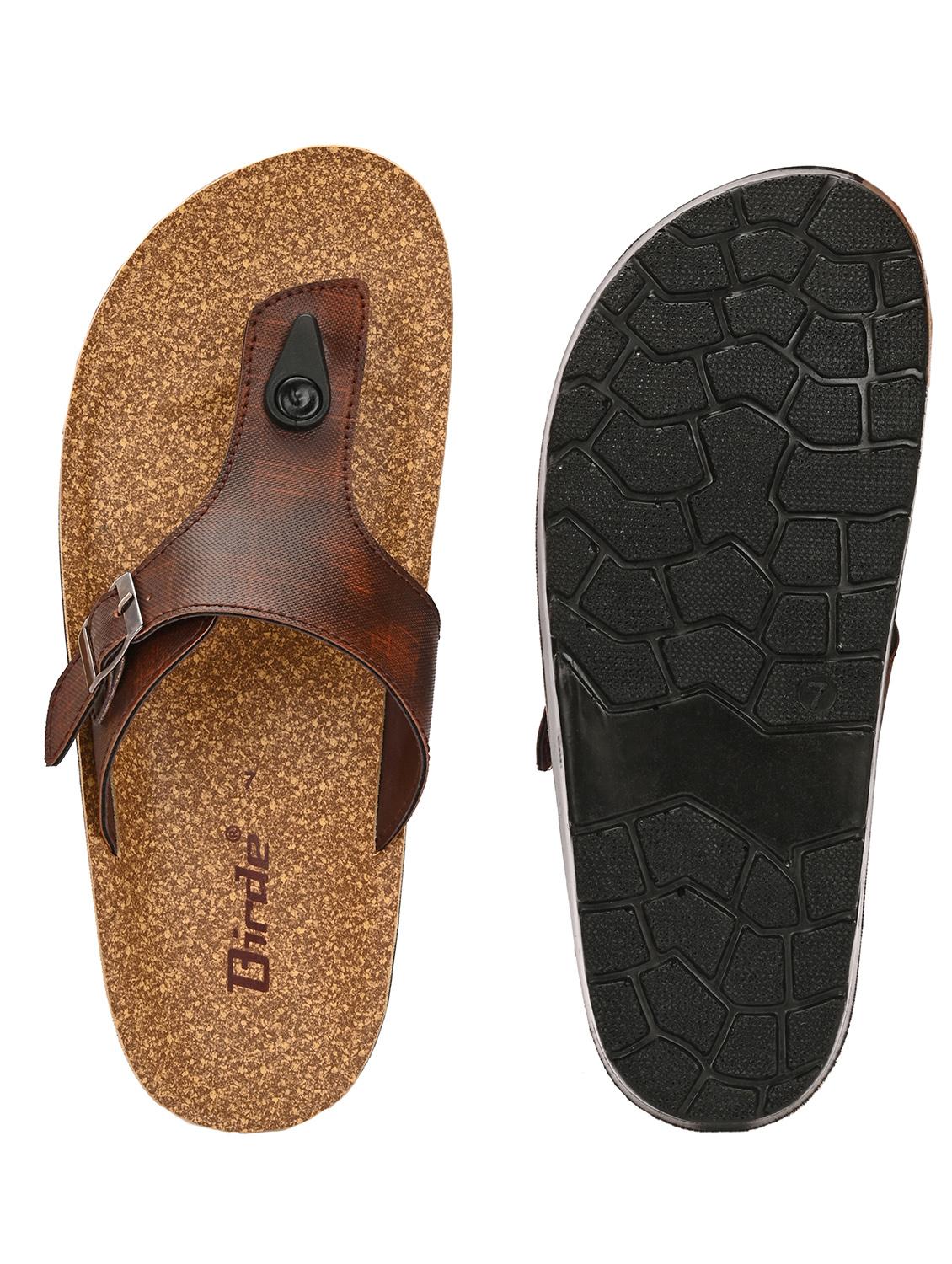 men brown slip on sandal - 21922376 - Standard Image - 5