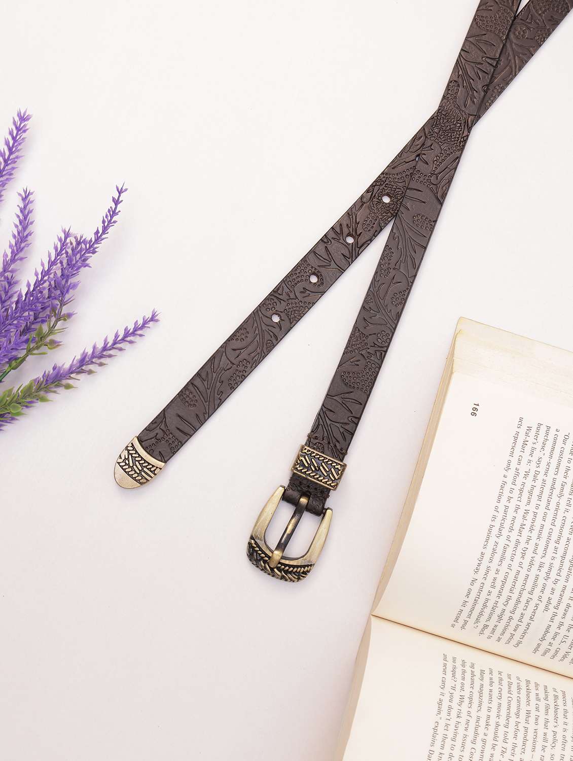 Women Brown Textured Belt - 21922389 -  Standard Image - 3