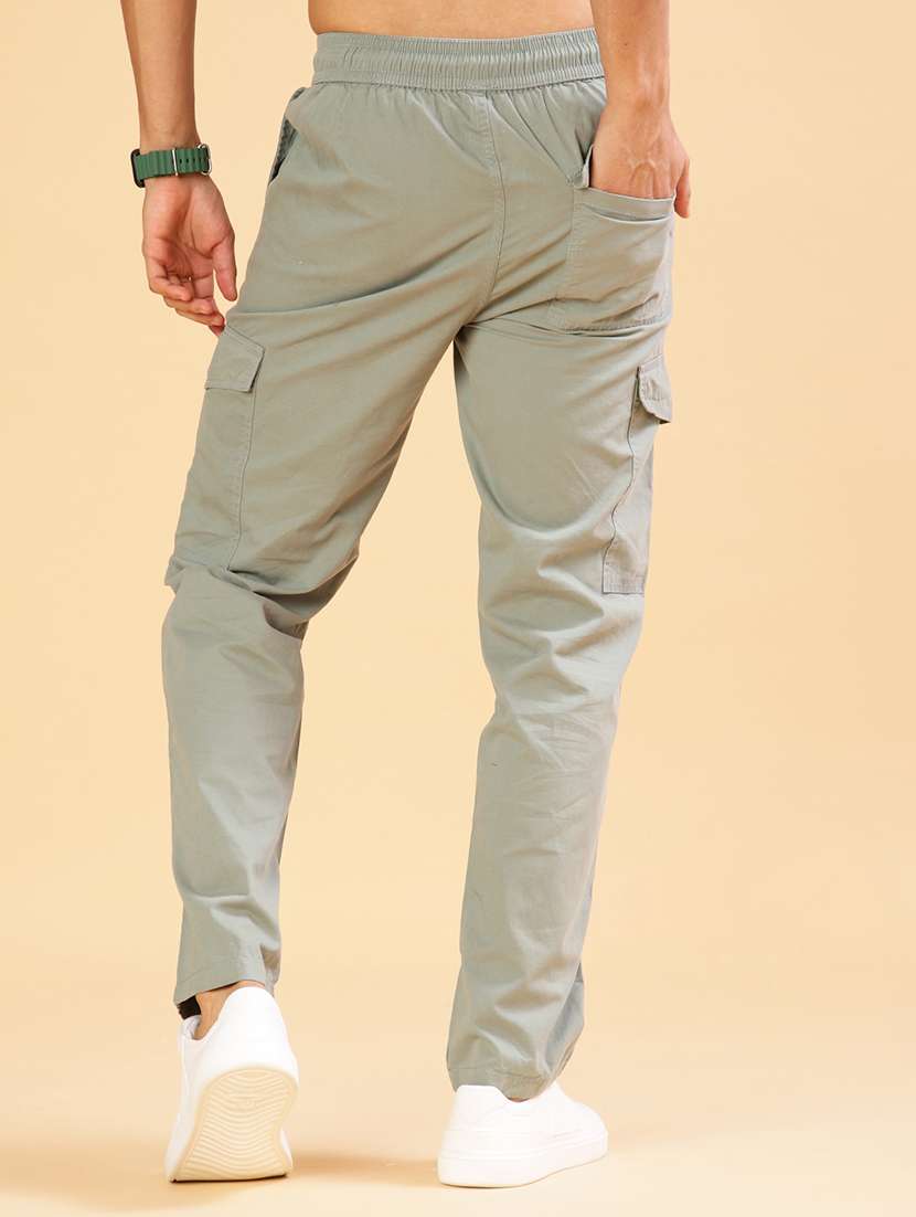 men solid mid rise cargo - 21922563 -  Standard Image - 3