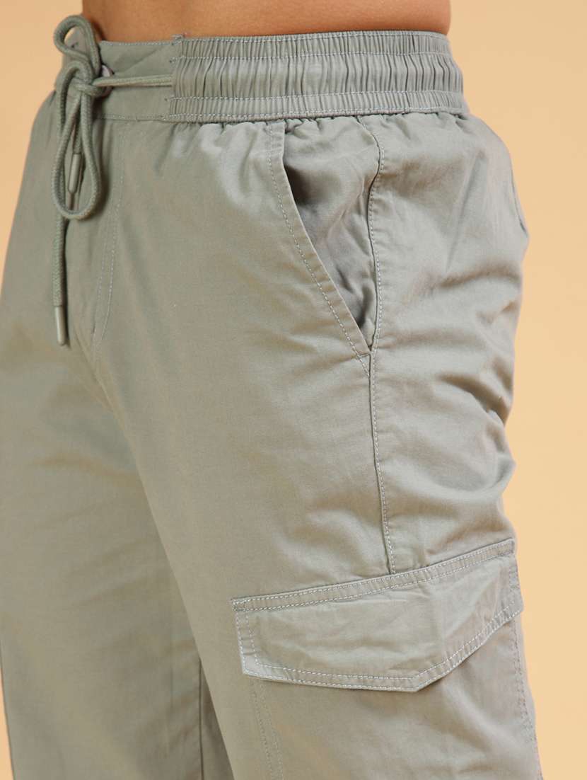 men solid mid rise cargo - 21922563 -  Standard Image - 5