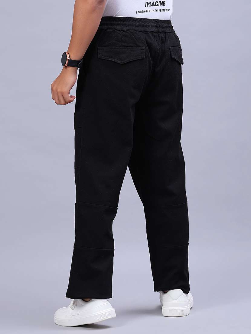 men solid mid rise cargo - 21922565 -  Standard Image - 3