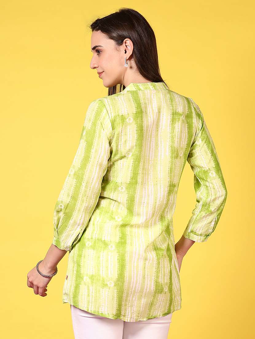 women printed three quarter sleeve kurti - 21922576 -  Standard Image - 3