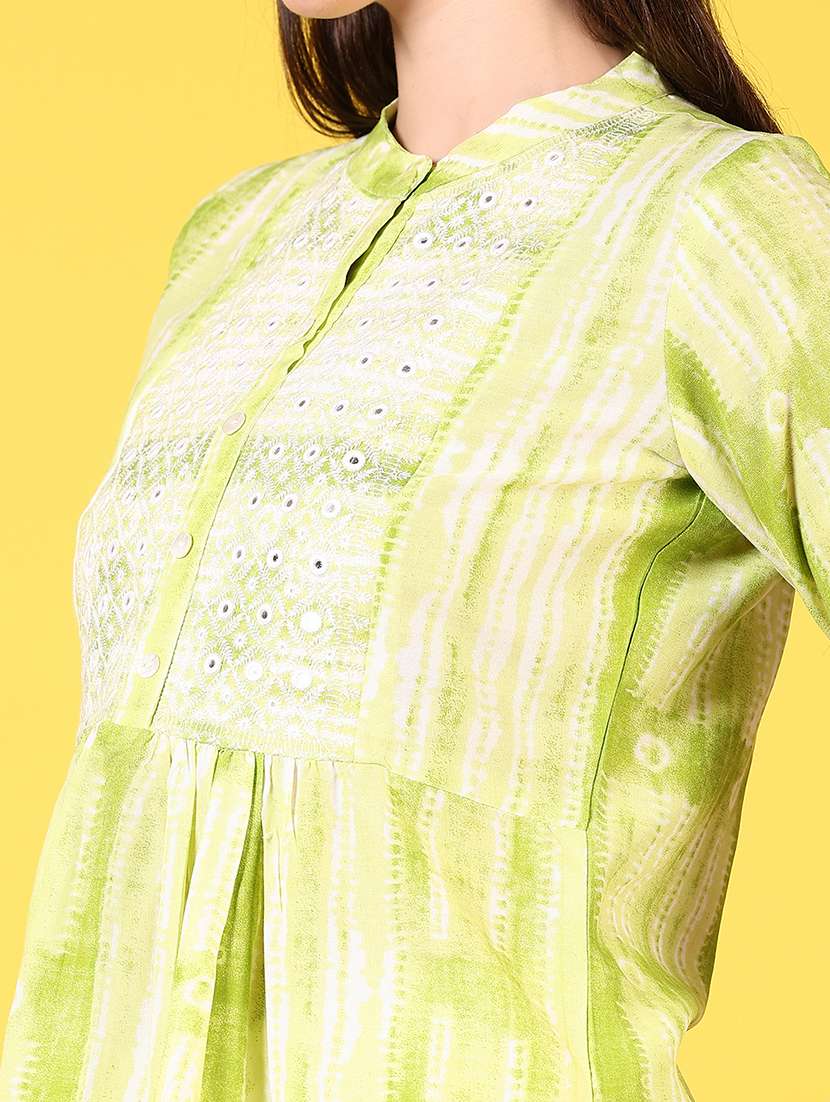 women printed three quarter sleeve kurti - 21922576 -  Standard Image - 5