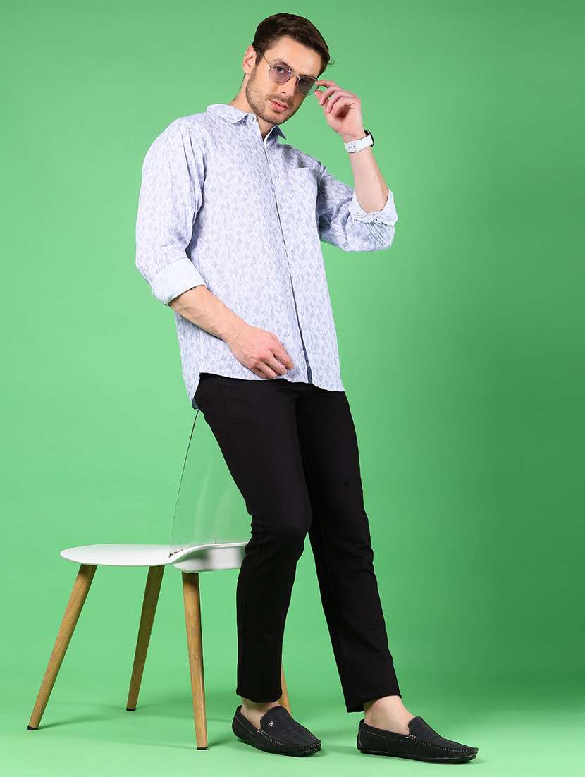 men printed collared long sleeve casual shirt - 21922781 -  Standard Image - 5