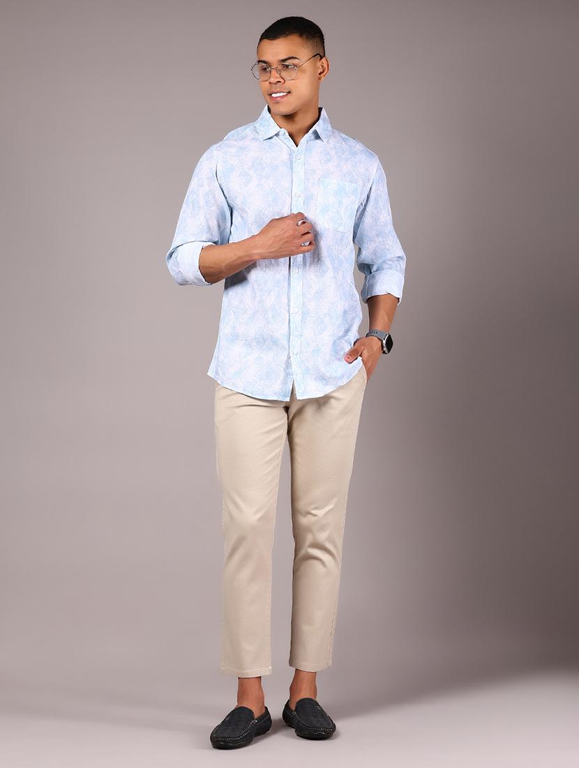 men printed collared long sleeve casual shirt - 21922782 - Standard Image - 5