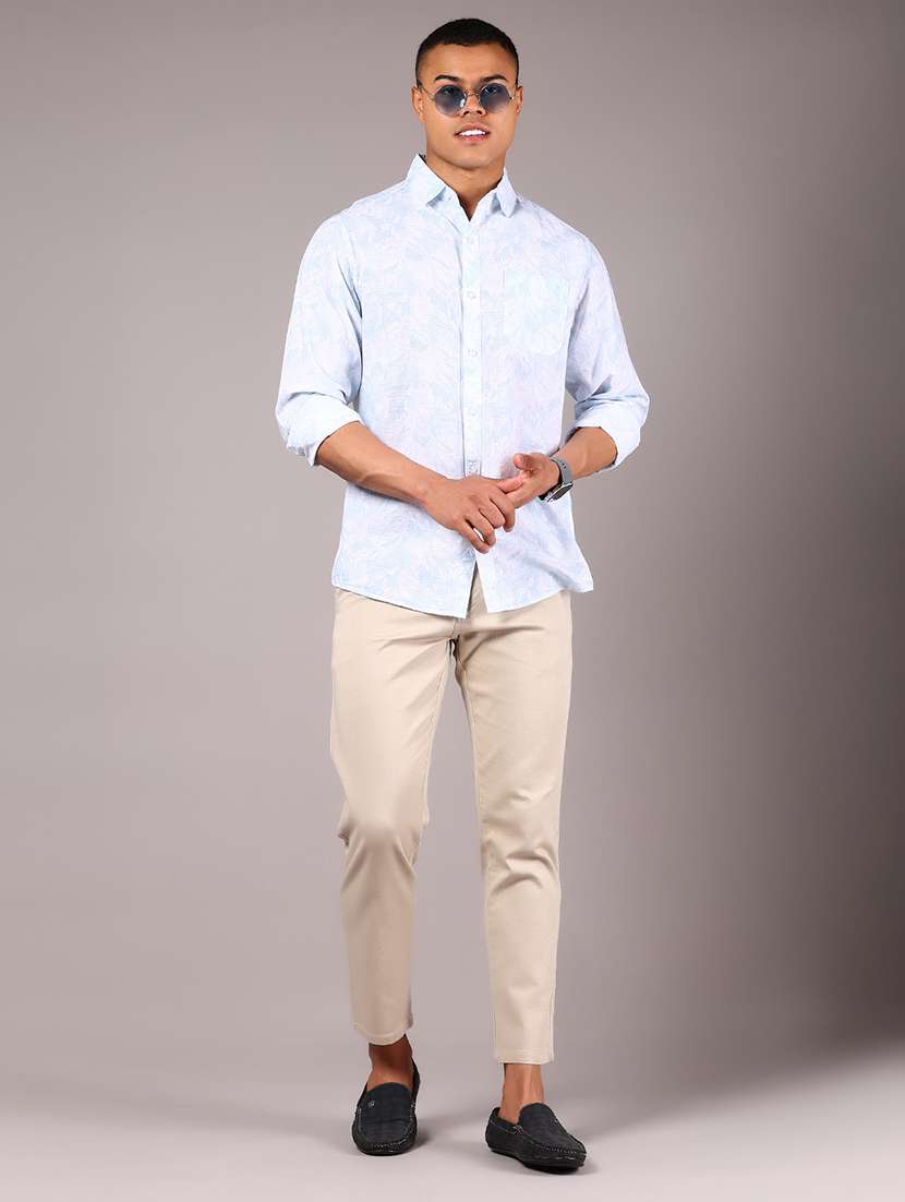 men floral printed collared long sleeve casual shirt - 21922783 -  Standard Image - 5