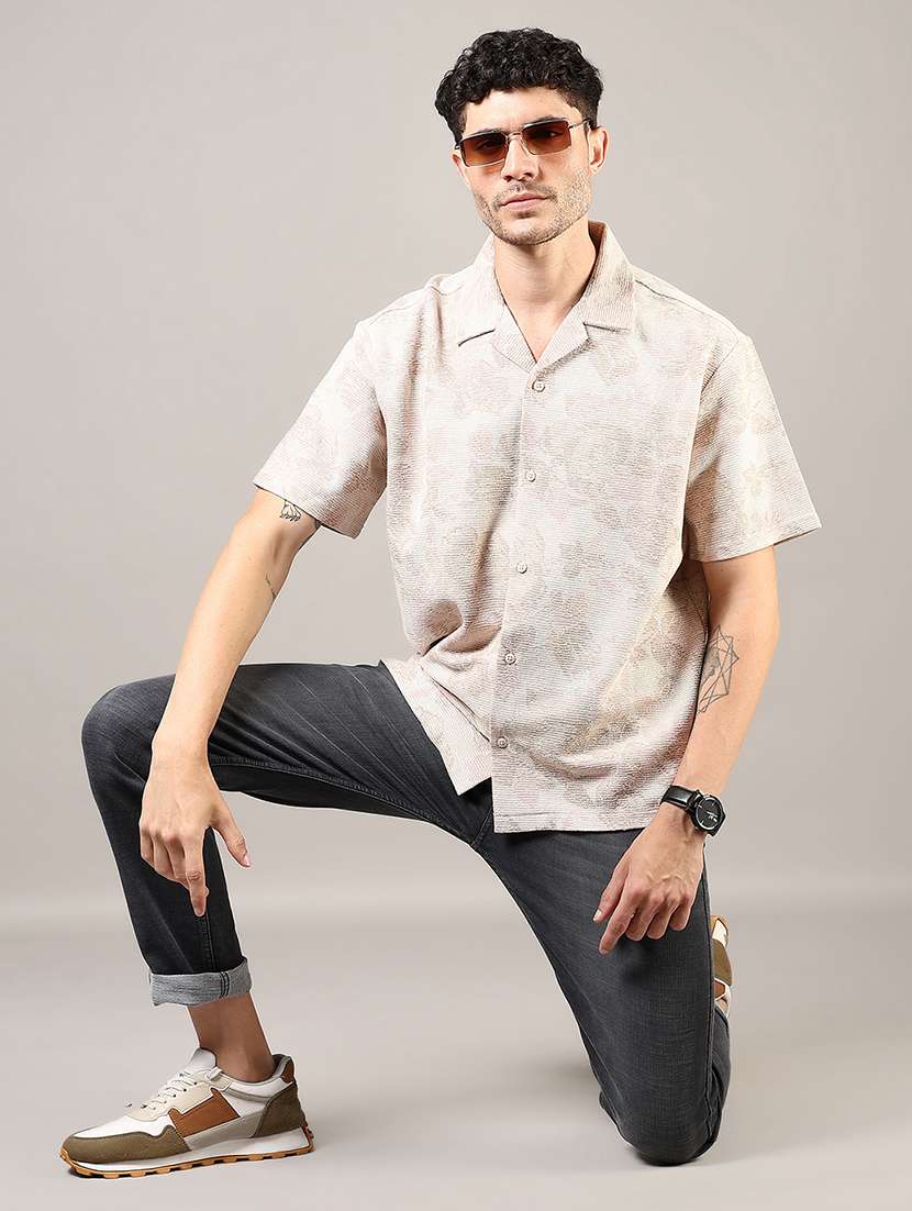 men printed cuban collared long sleeves shirt  - 21922799 -  Standard Image - 5