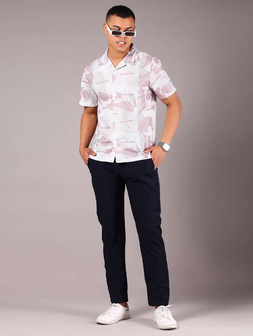 men printed cuban collared short sleeve shirt - 21922804 -  Standard Image - 5