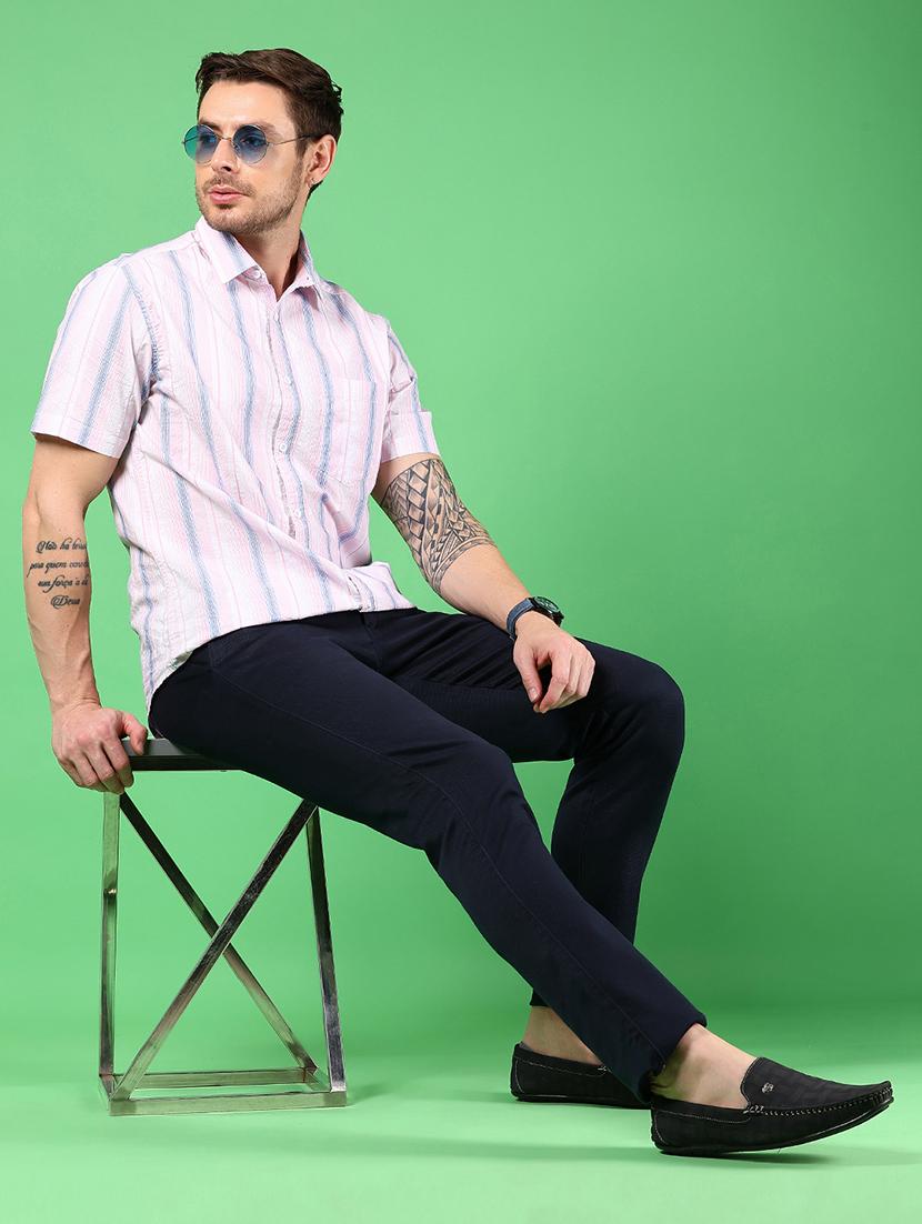 men solid mid rise slim fit chinos - 21922874 - Standard Image - 5