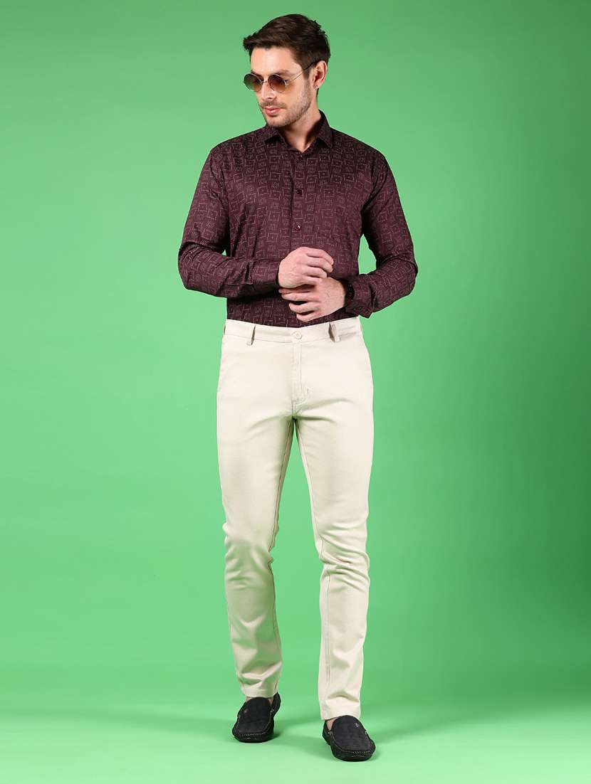 men solid mid rise slim fit chinos  - 21922876 -  Standard Image - 5