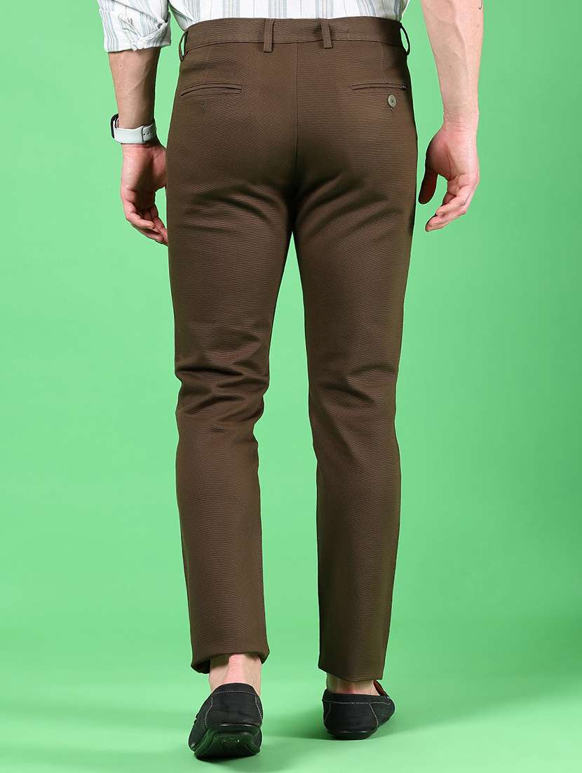 men solid mid rise slim fit chinos  - 21922882 -  Standard Image - 3