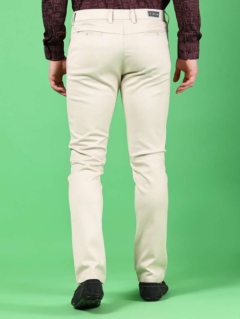 men solid mid rise slim fit chinos  - 21922897 -  Standard Image - 3