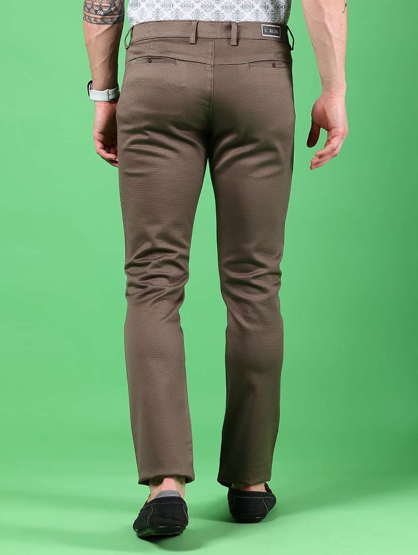men solid mid rise slim fit chinos  - 21922899 -  Standard Image - 3
