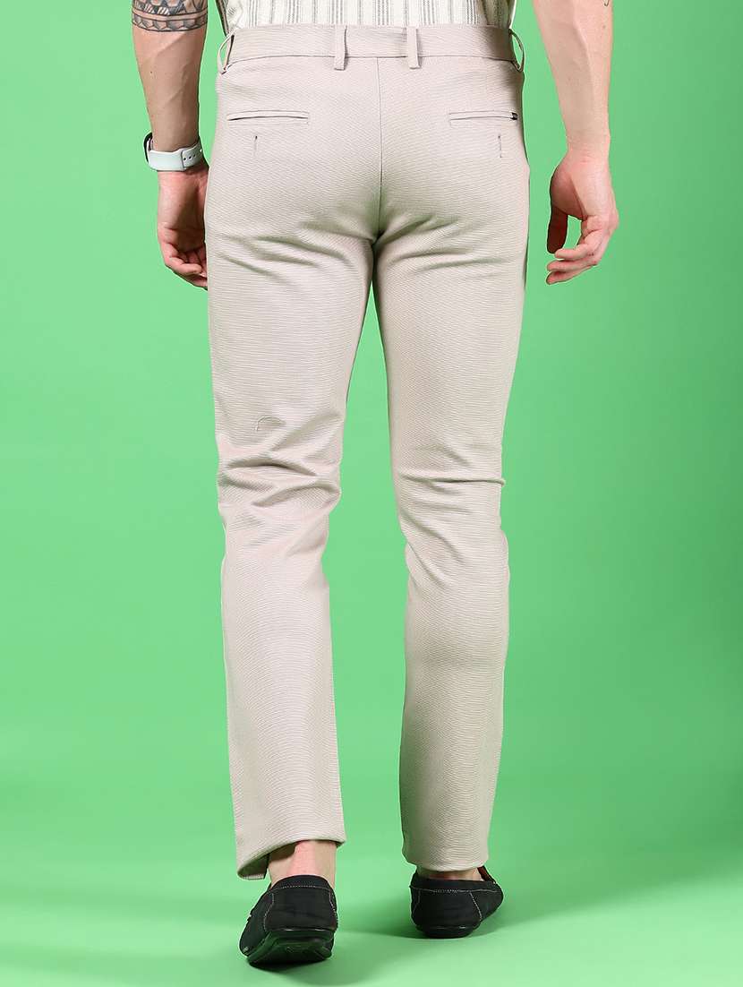 men solid mid rise slim fit chinos  - 21922900 -  Standard Image - 3