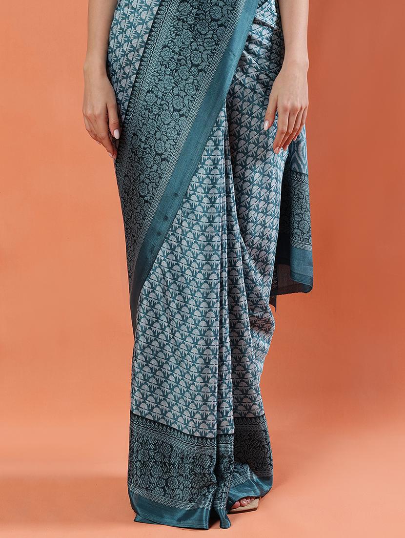 women printed casual wear saree with blouse - 21922907 - Standard Image - 5