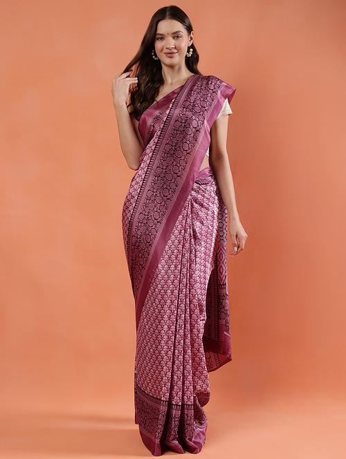 women printed casual wear saree with blouse - 21922908 -  Standard Image - 0
