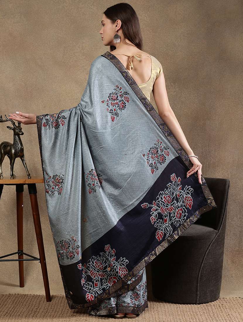 women printed casual wear saree with blouse - 21922915 -  Standard Image - 3
