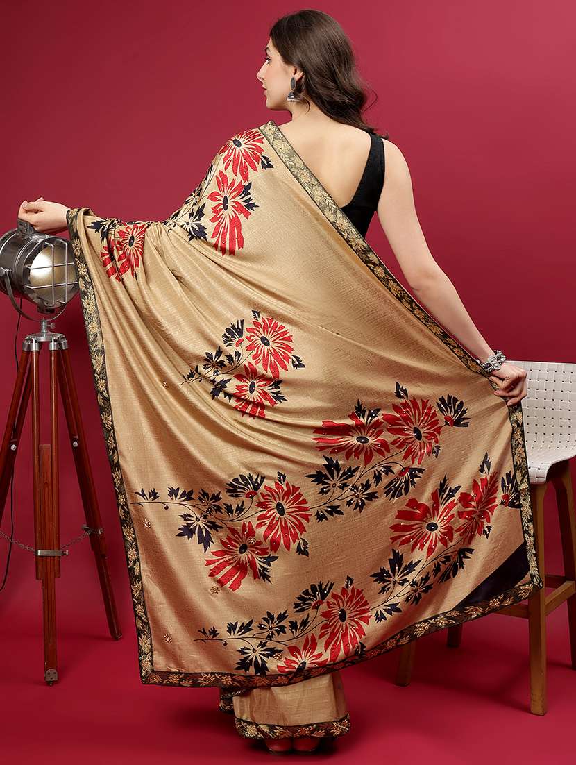 women printed casual wear saree with blouse - 21922916 -  Standard Image - 3