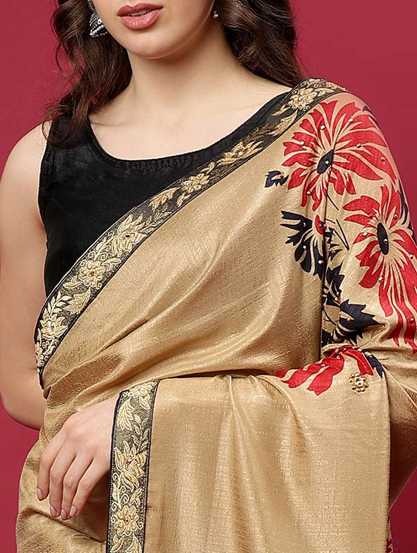women printed casual wear saree with blouse - 21922916 -  Standard Image - 5