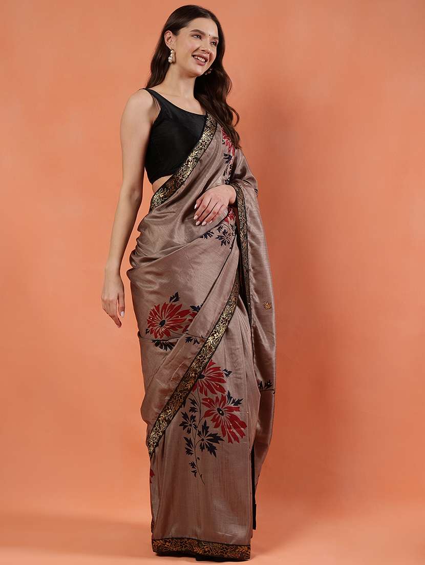 women printed casual wear saree with blouse - 21922917 -  Standard Image - 3