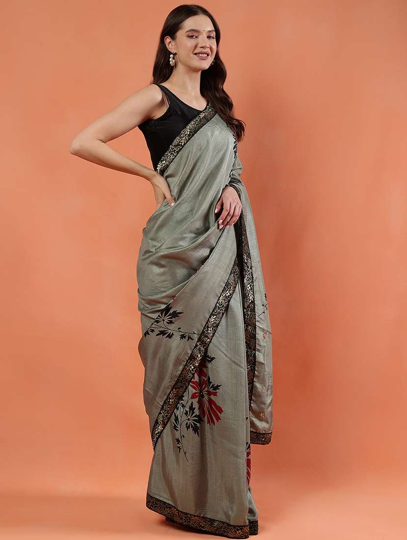 women printed casual wear saree with blouse - 21922918 -  Standard Image - 3