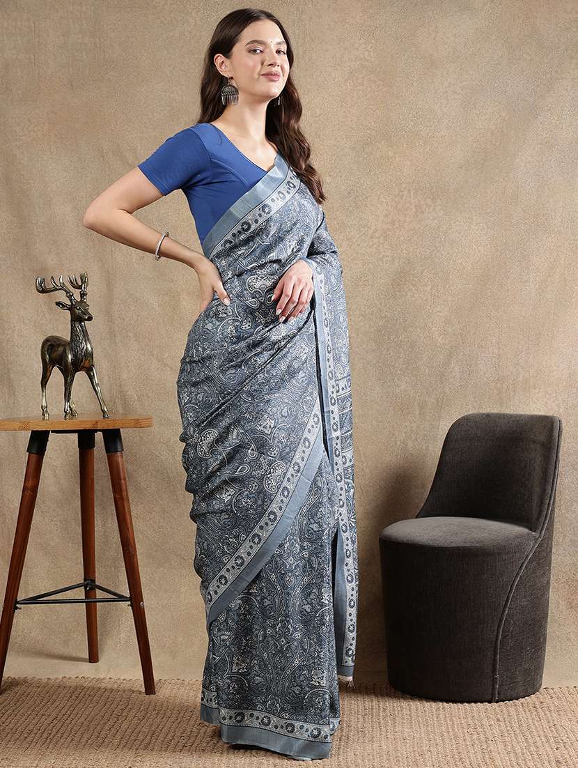women printed casual wear saree with blouse - 21922922 - Standard Image - 3