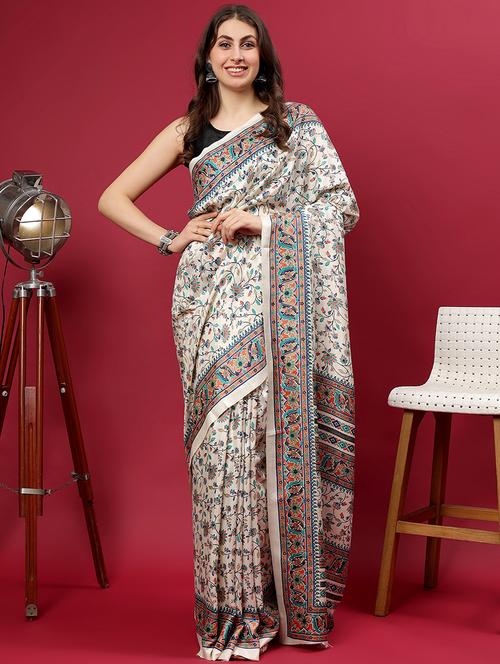 women printed casual wear saree with blouse - 21922923 -  Standard Image - 0