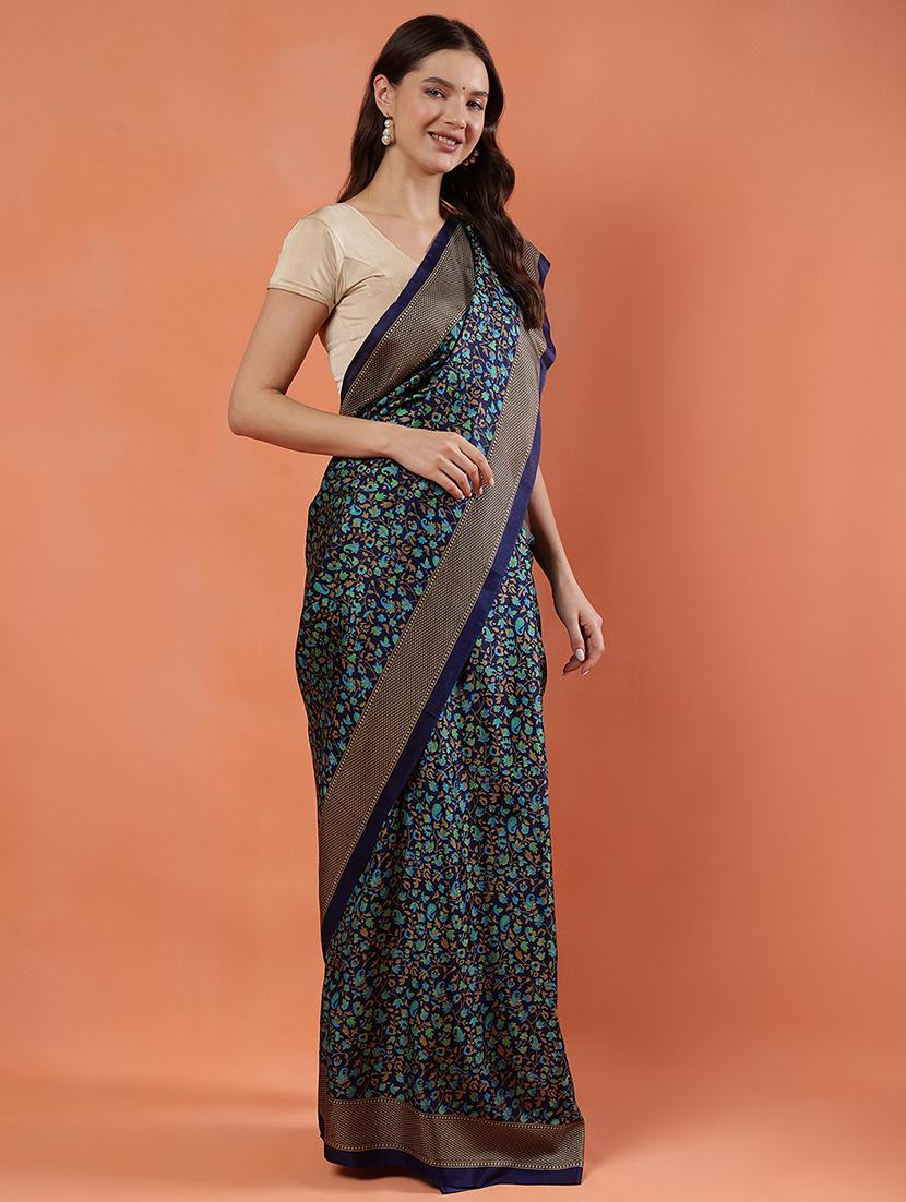 women printed casual wear saree with blouse - 21922924 - Standard Image - 3