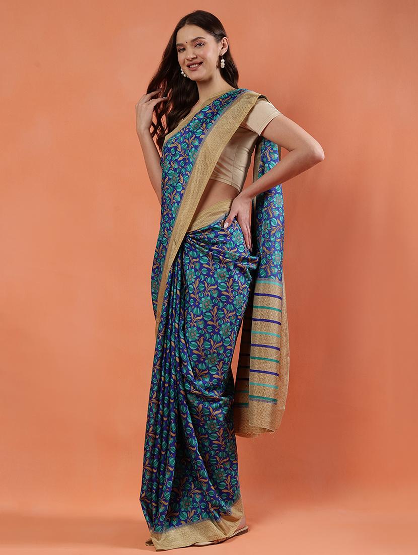 women printed casual wear saree with blouse - 21922926 - Standard Image - 3