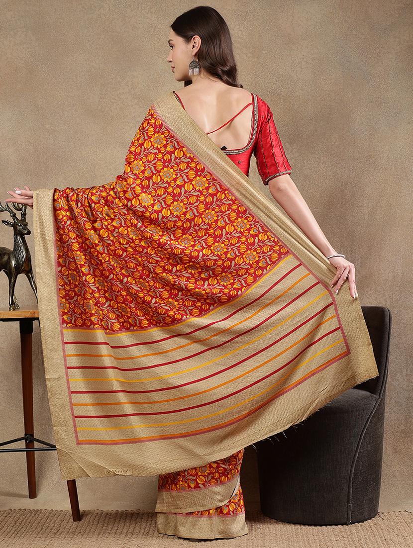 women printed casual wear saree with blouse - 21922927 - Standard Image - 3