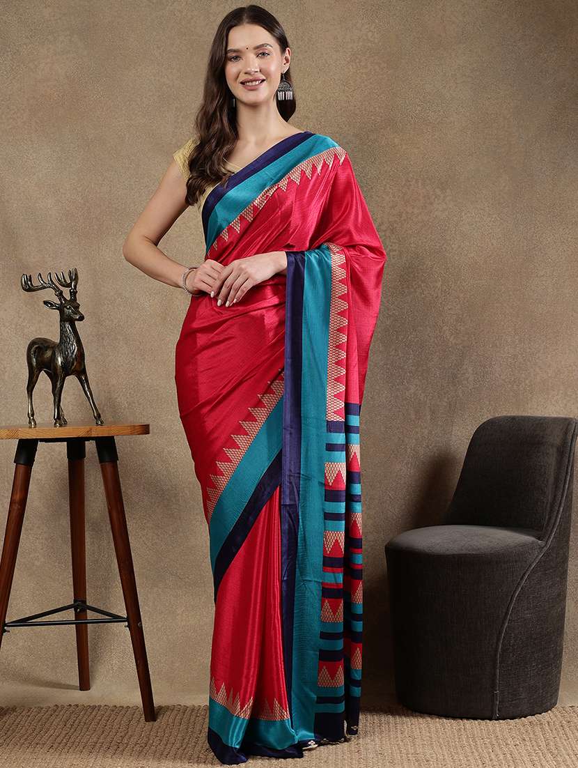 women pink bhagalpuri silk saree with blouse
