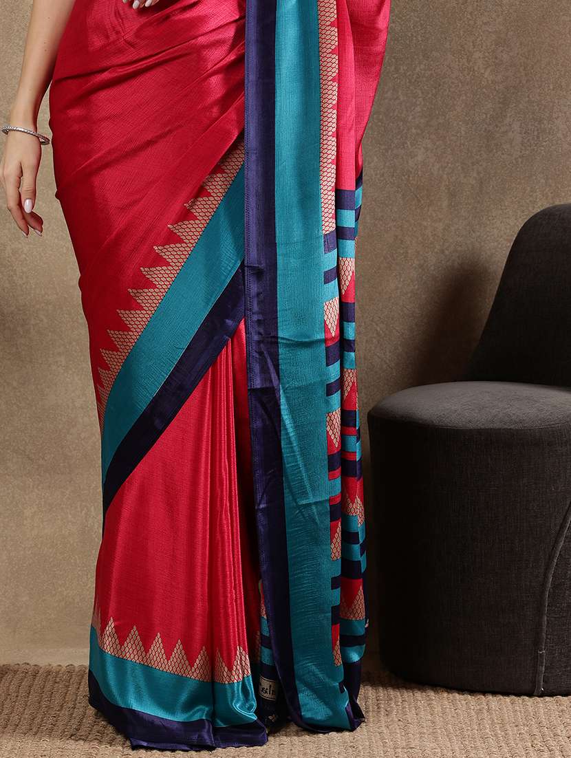 women pink bhagalpuri silk saree with blouse - 21922930 -  Standard Image - 5