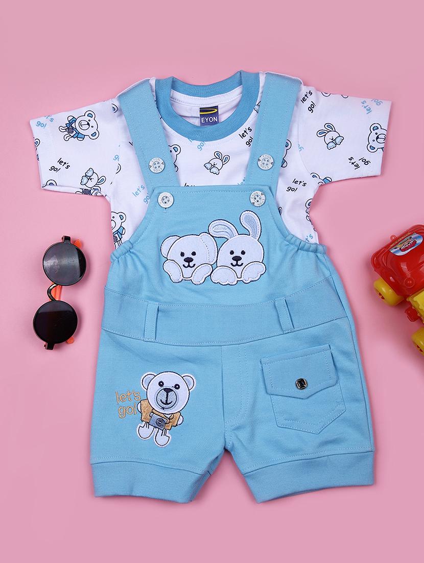 kids printed t-shirt and dungree set - 21923103 -  Zoom Image - 0