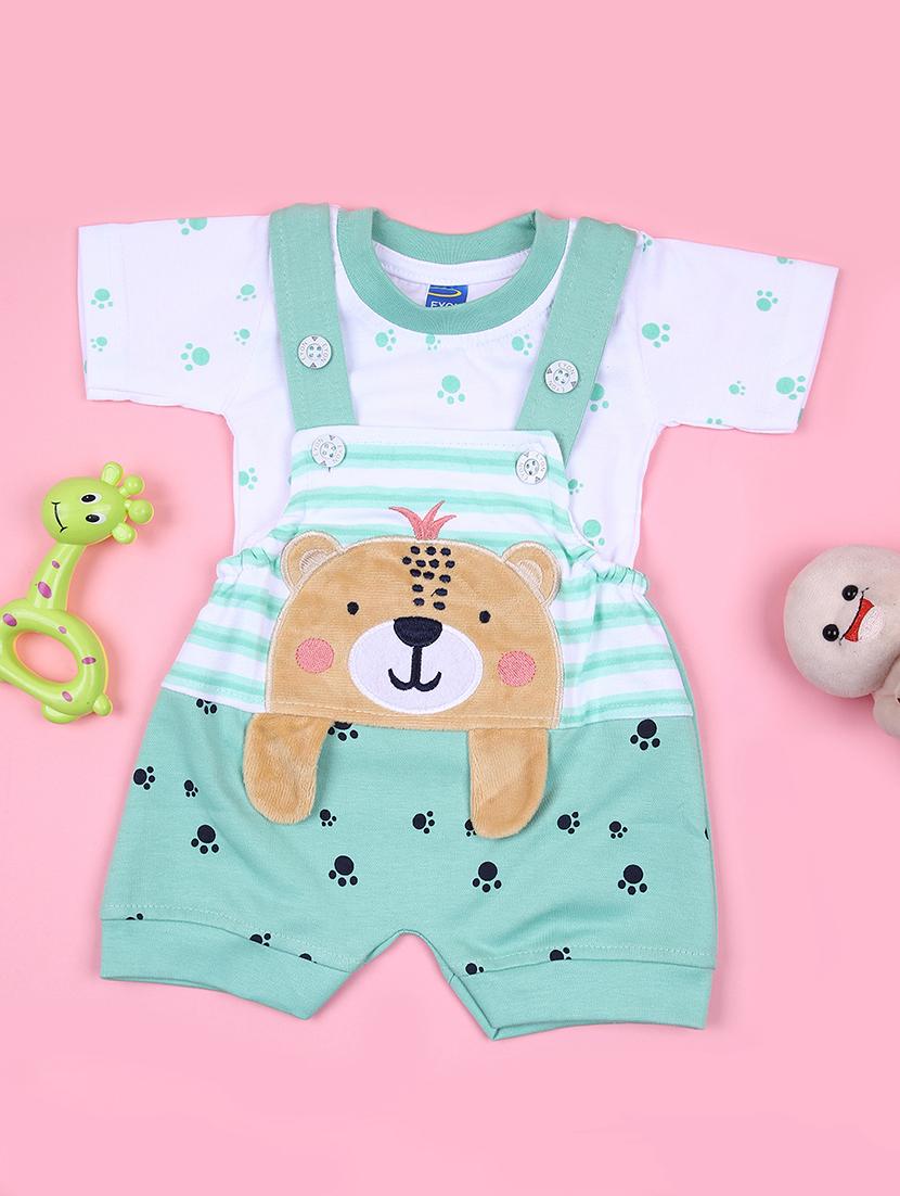 kids printed t-shirt and dungree set - 21923105 -  Zoom Image - 0