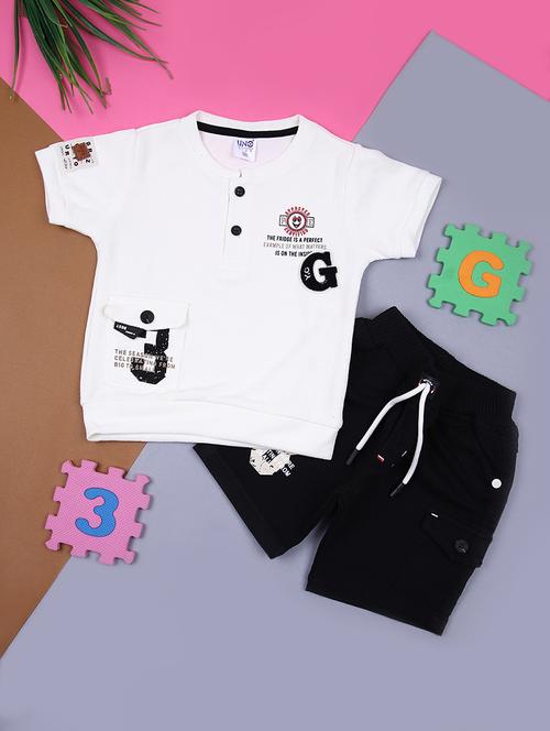 kids printed t-shirt and shorts co-ord set - 21923107 -  Standard Image - 0