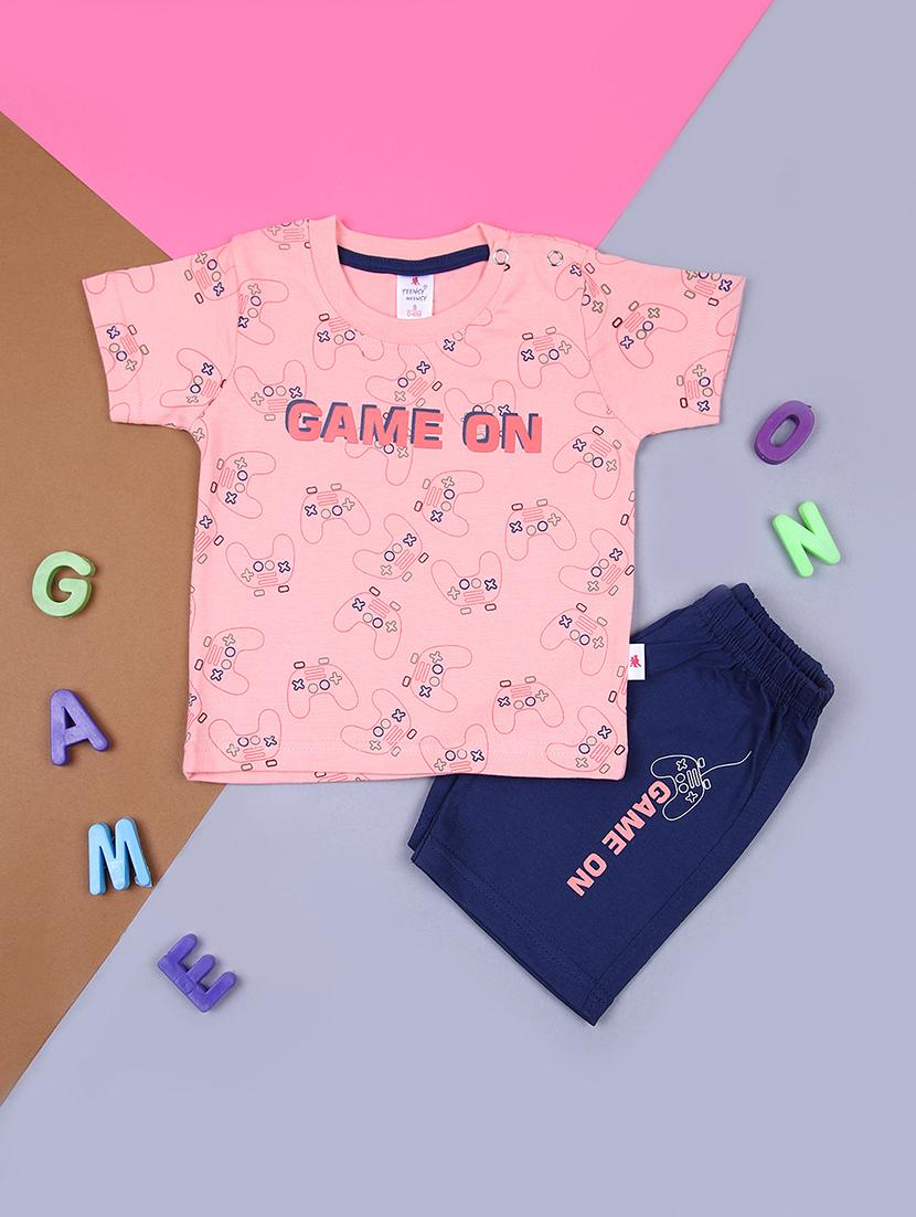 kids printed t-shirt and shorts co-ord set - 21923110 - Zoom Image - 0