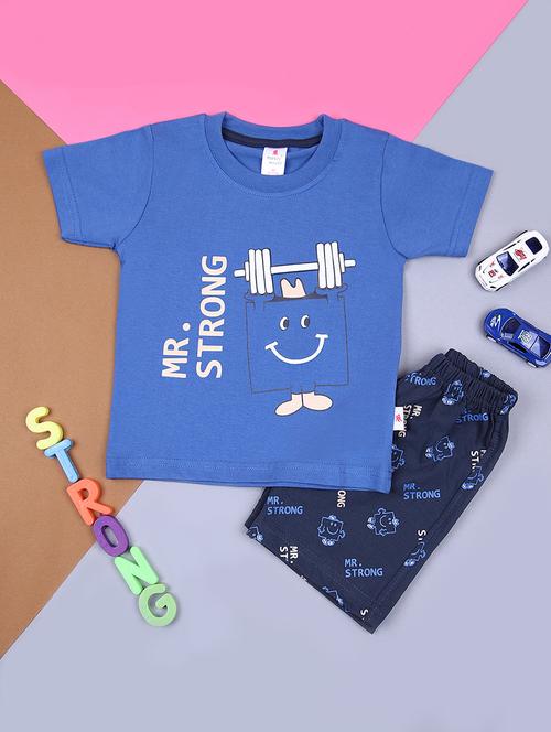 kids printed t-shirt and shorts co-ord set - 21923114 - Standard Image - 0