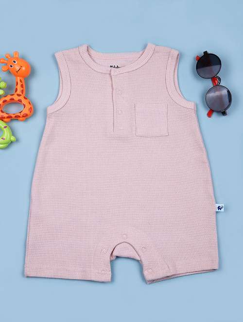 kids pink solid sleeveless romper - 21923120 -  Standard Image - 0