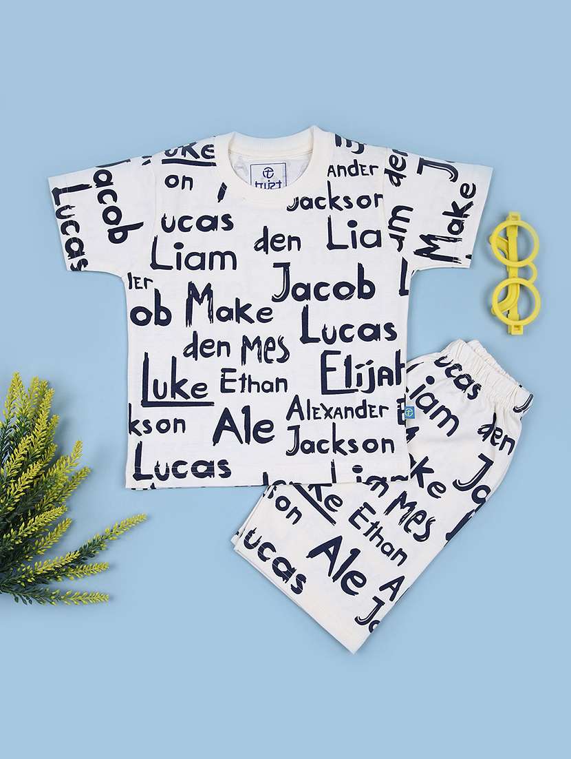 boys printed t-shirt & shorts co-ords set - 21923124 -  Zoom Image - 0