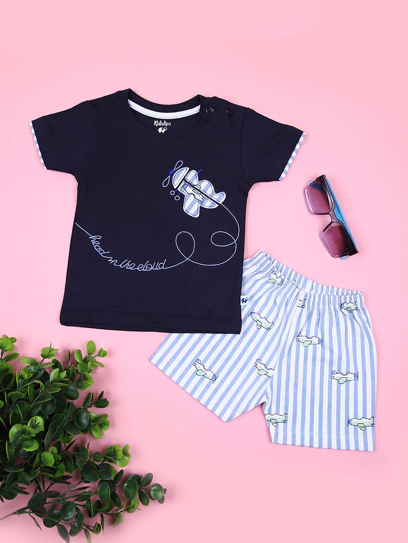 boys printred t-shirt and short co-ord set